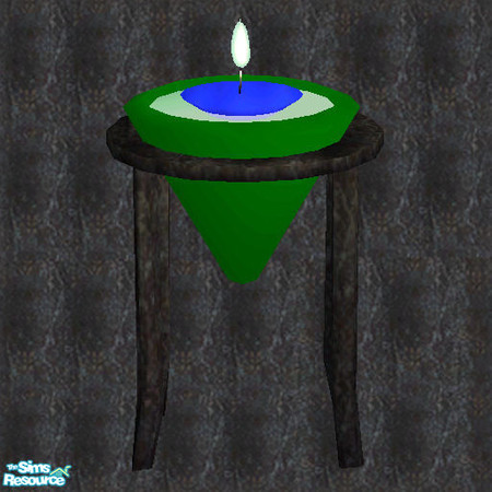Sims 2 — Candle Set V-Floating candle-Green base, blue candle recolor by Paleoanth — Part V of the candle set. This is a