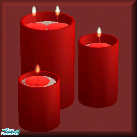 Sims 2 — Candle set IV-Candles in water-Red candle recolor by Paleoanth — This is part four of the larger candle set.