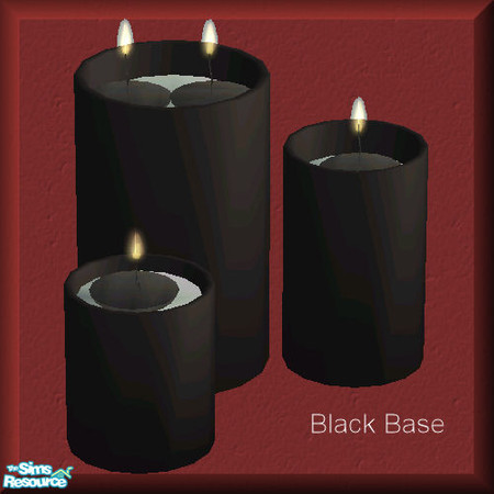 Sims 2 — Candle set IV-Candles in water-Black base recolor by Paleoanth — This is part four of the larger candle set.