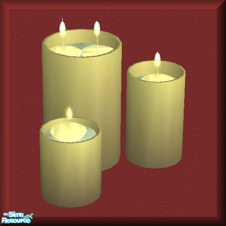 Sims 2 — Candle set IV-Candles in water-Beige candle recolor by Paleoanth — This is part four of the larger candle set.