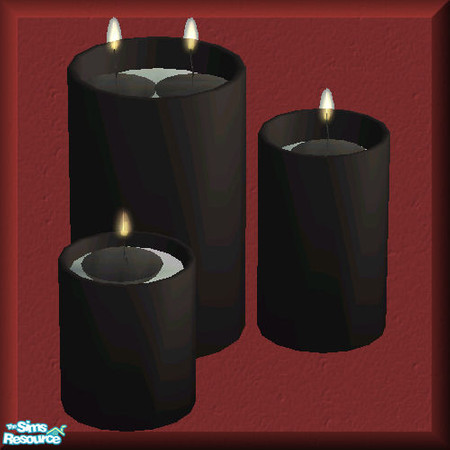 Sims 2 — Candle set IV-Candles in water-Black candle recolor by Paleoanth — This is part four of the larger candle set.