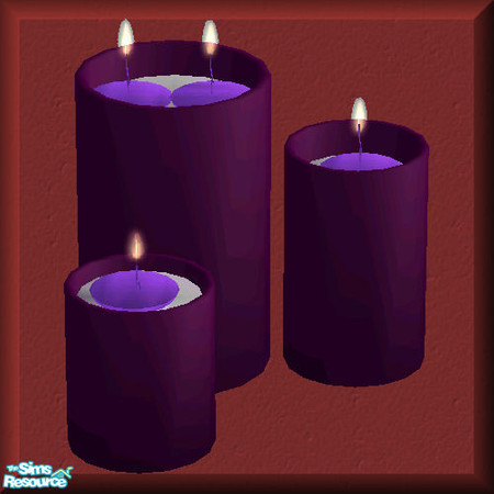 Sims 2 — Candle set IV-Candles in water-Purple candle recolor by Paleoanth — This is part four of the larger candle set.