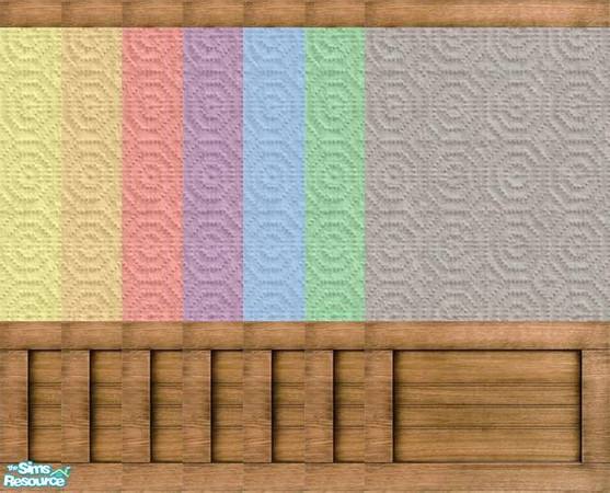 Sims 2 — Engraved Paper paneling by Mekhi — A set of seven panel walls in delicate colours. Enjoy!