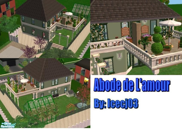 Sims 2 — Abode de L'amour by icecj03 — This is a lot that came with celebration stuff that I remade. It has 1 bedroom, 1