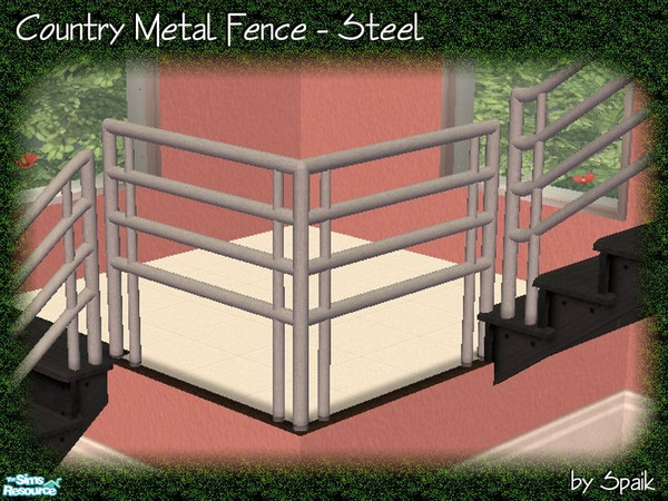 Sims 2 — Country Metal Fence - Steel by Spaik — Metal fence matching Modular Country Stairs. The matching stairs are