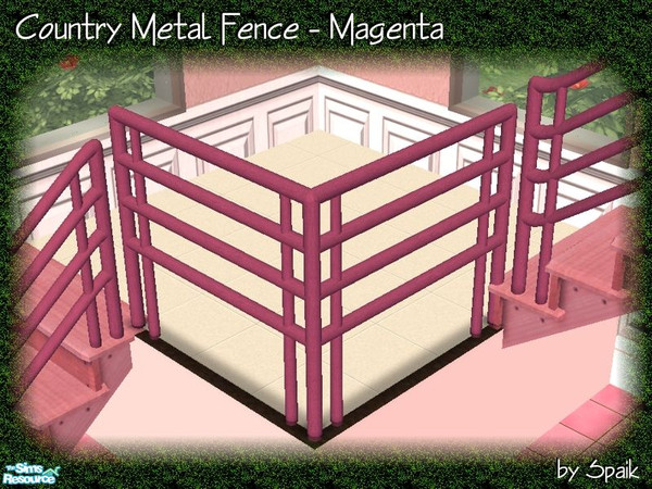 Sims 2 — Country Metal Fence - Magenta by Spaik — Metal fence matching Modular Country Stairs. The matching stairs are