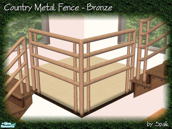 Sims 2 — Country Metal Fence - Bronze by Spaik — Metal fence matching Modular Country Stairs. The matching stairs are