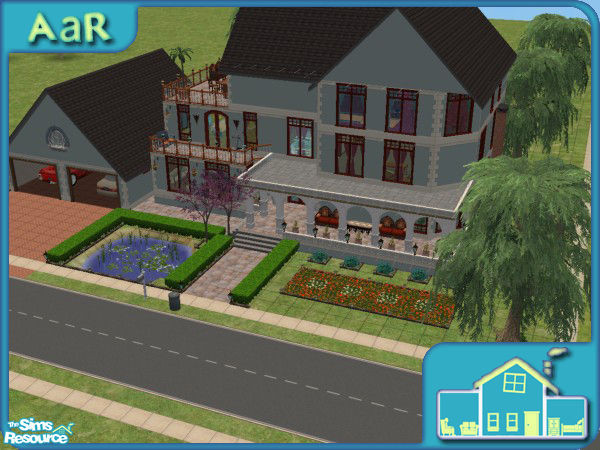 Sims 2 — AaR Round 7 - mom-beki-sha by AaR Challenge — This is one of the houses made by the popular Add-a-Room Challenge