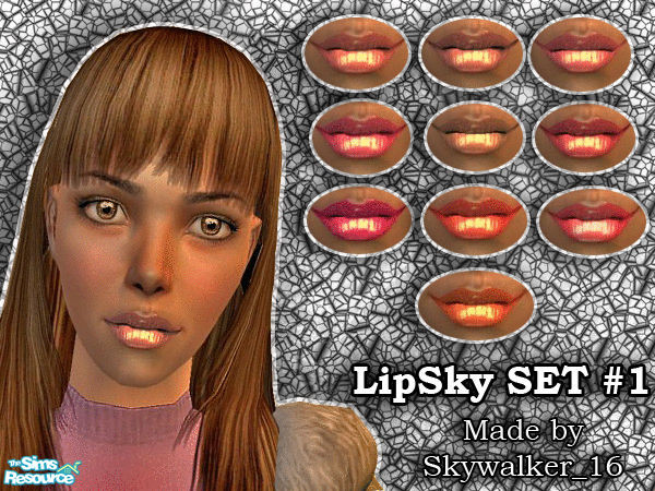 Sims 2 — LipSky SET #1 by skywalker_16 — Nice set of shiny lipsticks :D. My first :P. Enjoy ;)