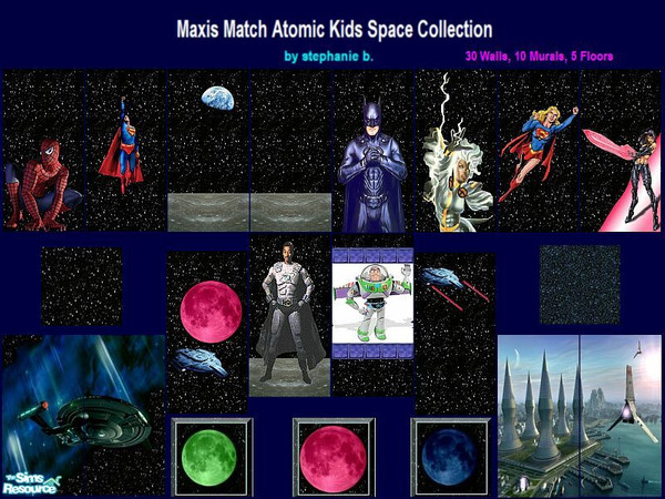 Sims 2 — Space Fantasy SUPERSET by stephanie_b. — This set includes 30 Walls and 5 Floors to add an unique space feel to