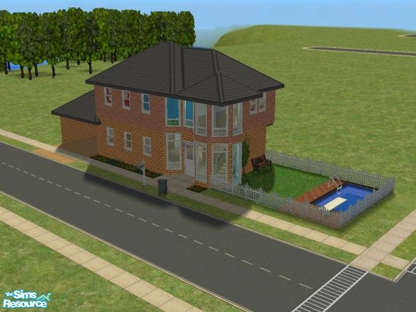 Sims 2 — Tiny Lot by bwoohaha — Built on the smallest lot, this is an unfurnished two level suburban house, with room for