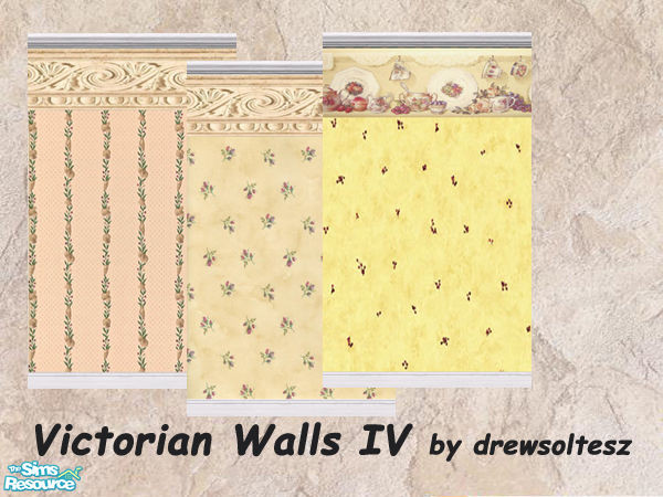 Sims 2 — Victorian Walls IV by drewsoltesz — Another set of Classic wallpaper patterns from the Victorian age, ideal for