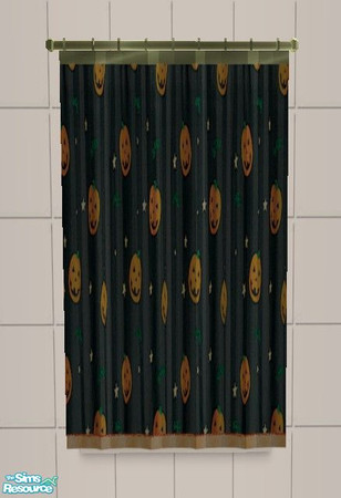 Sims 2 — Trick or Treat Bath - Curtains by Riverwillows — Cute bathroom, perfect for Halloween!! Meshes are by Frogger at