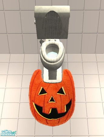 Sims 2 — Trick or Treat Bath - Toilet Rug by Riverwillows — Cute bathroom, perfect for Halloween!! Meshes are by Frogger