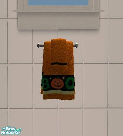 Sims 2 — Trick or Treat Bath - Bath Towels by Riverwillows — Cute bathroom, perfect for Halloween!! Meshes are by Frogger