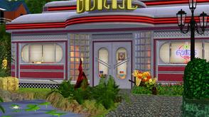Sims 3 — Flaming Falls Diner by DragonQueen — EA's diner has been relocated and updated with a touch of the tropics for