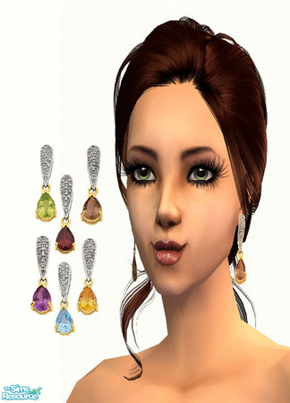 Sims 2 — Earrings 4 by irene_busy — This set has 6 gemstone earrings. Enjoy :)