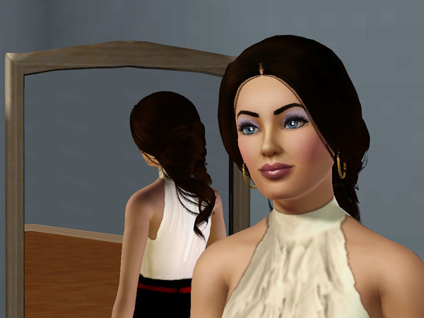 Sims 3 — Vanessa by monkri2001 — Vanessa is an adult female Hair is from peggyzone.com browntop from Simsimay dress from
