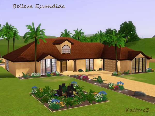 Sims 3 — Belleza Escondida by kattmc3 — This 3 bedroom, 2 bathroom hidden beauty will make you the envy of all your sim
