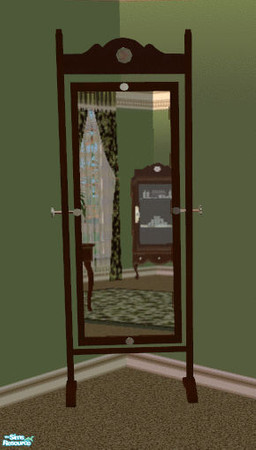 Sims 2 — Gone Green Bed Room Mirror by lisa9999 — A dark wood floor mirror.