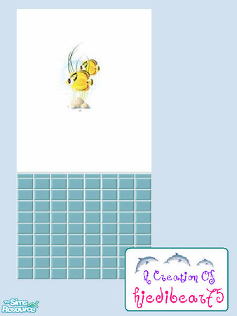 Sims 2 — Pebble Cove - Pebble Cove A  by hiedibear75 — Delightful fish swim along these tile walls for a delightful price