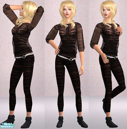 Sims 2 — openHouse AFOutfits Boots - Animalprintopj by openhousejack — animal print sort of body suit and booties