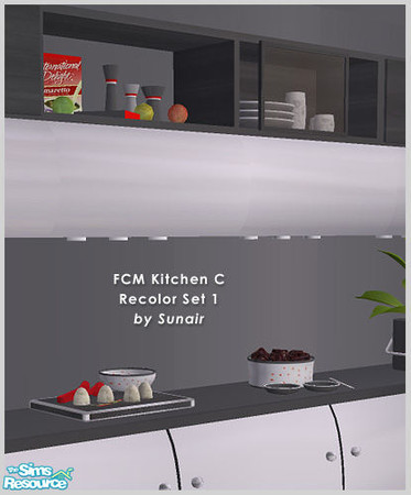 Sims 2 — FCM Kitchen C - Recolor set 1 by Sunair — FCM Kitchen C - Recolor set 1 (black)