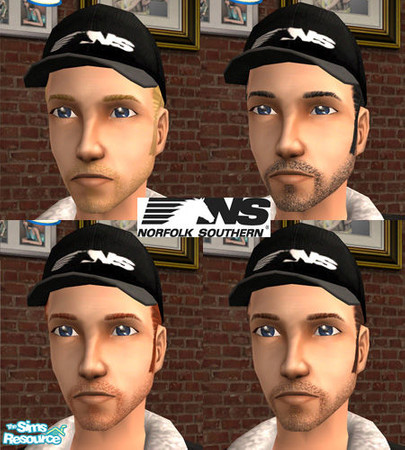 Sims 2 — Norfolk Southern Railway Hat Set by ScottBoseman — Whether you are a Norfolk Southern fan or not, these hats are