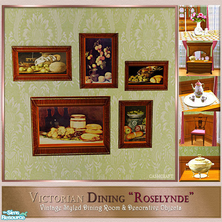 Sims 2 — Roselynde - Painting Recol by Cashcraft — The "Roselynde" is a Victorian inspired dining room set. The