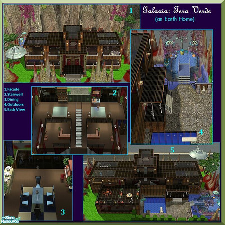 Sims 2 — Galaxia: Tera Verde by stephanie_b. — Tera Verde is a 3 story futuristic home! 1st Floor: kitchen, dining,