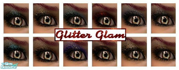 Sims 2 — Glitter Glam Collection by fortunecookie1 — These glittery eyeshadows will rock your world! Ultra-glittery
