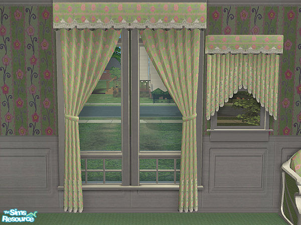 Sims 2 — Country Meadow Curtain by hatshepsut — Part of the Country Meadow Bedroom Set