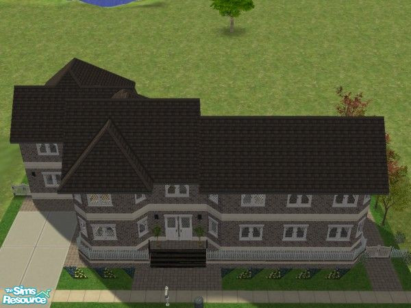 Sims 2 — Cornerstone Home/Business by WelshWitch — Large Home built on small lot, utilising as much of the space as