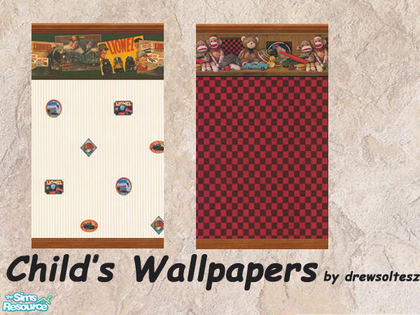 Sims 2 — Child's Room Wallpapers by drewsoltesz — Two wallpapers to decorate a Sims child's rooms~~