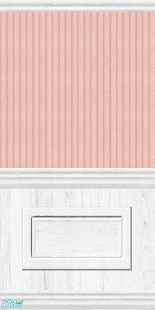 Sims 2 — Pretty In Pink Bedroom - Wall by Riverwillows — Pretty white wood wall and pink wallpaper. Part of the Pretty In