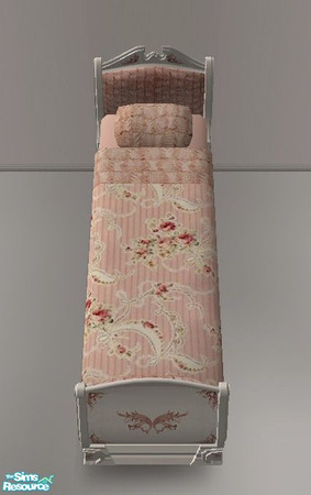 Sims 2 — Pretty In Pink Bedroom - Single Bed by Riverwillows — Cute bedroom set in lovely shades of pink. Base Game. By