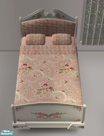 Sims 2 — Pretty In Pink Bedroom - Double Bed by Riverwillows — Cute bedroom set in lovely shades of pink. Base Game. By
