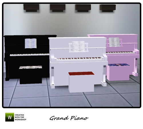 Sims 3 — Grand Piano by mensure — Grand Piano by mensure. (only decorative) I recommend you to use plain pattern. When
