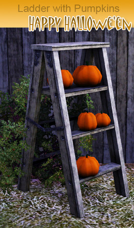 Sims 3 — Happy Halloween Pumpkins & Ladder by AppleFall — Created by Apple at The Sims Resource