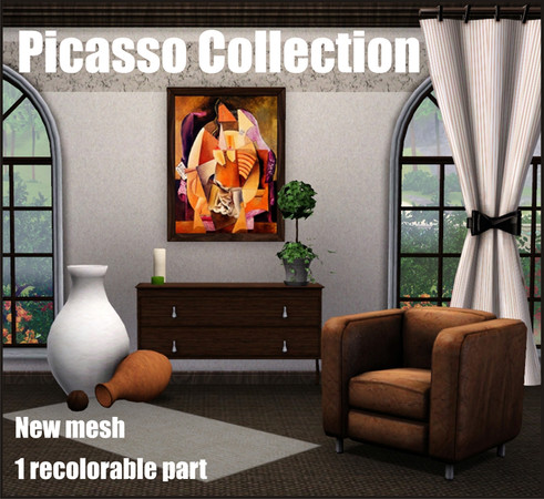 Sims 3 — Picasso collection - Femme en chemise assise dans un fauteui by Gosik — Picasso collection - Femme en chemise