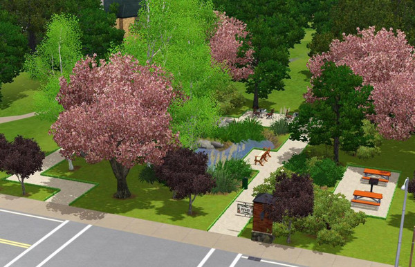 Sims 3 — Jenson Pond Park by btp2k2 — This small park features a lovely pond surrounded by beautiful trees and flowers.