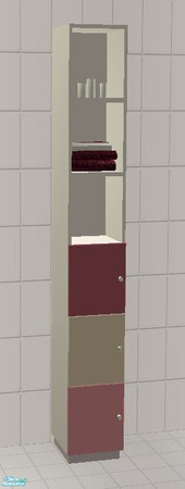 Sims 2 — Jewel-Tones Bath - \"Ruby\" Cupboard 3 by Riverwillows — Beautiful bathroom set in ruby jewel-tones.