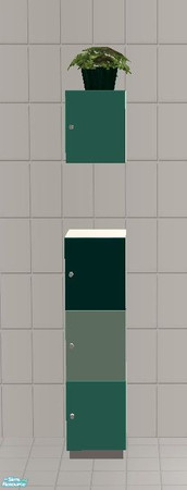 Sims 2 — Jewel-Tones Bath - \"Emerald\" Cupboard 2 by Riverwillows — Beautiful bathroom set in emerald
