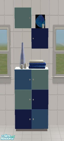 Sims 2 — Jewel-Tones Bath - \"Sapphire\" Cupboard 1 by Riverwillows — Beautiful bathroom set in sapphire