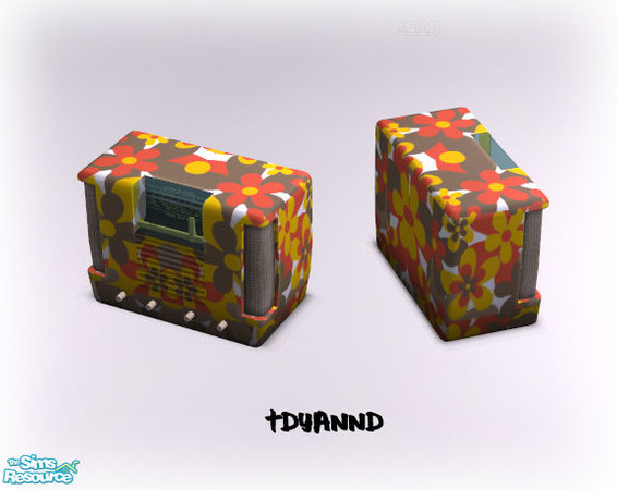 Sims 2 — Funky Radios - Vintage Radio RC - Floral by tdyannd — Funky Recolor of Apple\'s Vintage Radio. 
