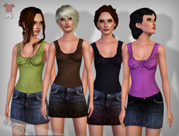 Sims 3 — FS 25 top 01 by katelys — A new cute top in 4 different styles. It has 1 recolorable palette.