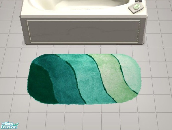 Sims 2 — Jewel-Tones Bath - \"Emerald\" Tub Rug by Riverwillows — Beautiful bathroom set in emerald