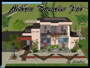 Sims 2 — Modern Bachelor Pad by katalina — This modern bachelor pad is especially designed for your single sim man who