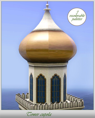 Sims 3 — TS - Tower cupola by senemm — A set of 5 decorative and elegant looking eastern style architecture elements,