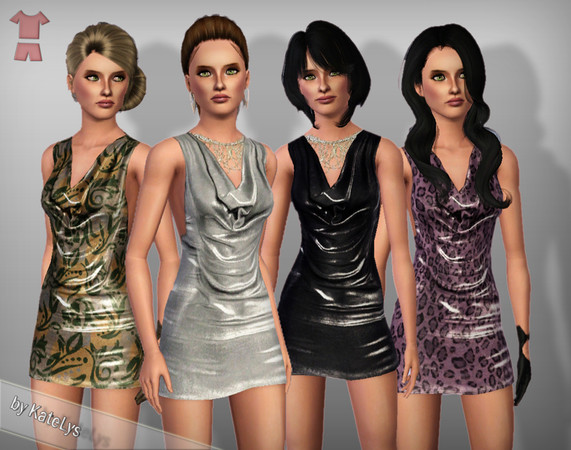 Sims 3 — FS 24 outfit 02 by katelys — New sexy formal dress in 4 different color schemes. It has 1 recolorable palette. 